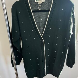 Green Cardigan Sweater